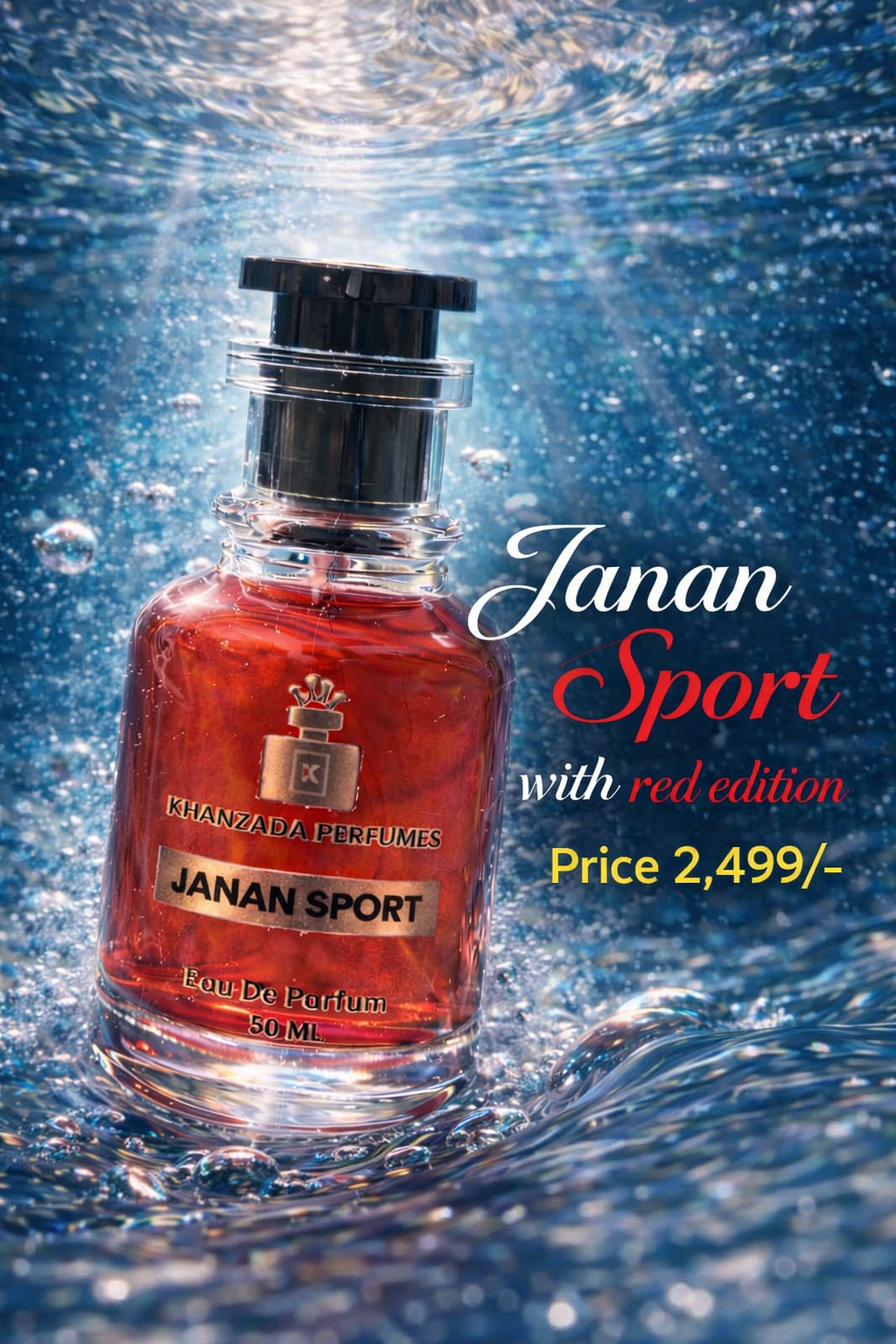 Janan Sport Red Edition by Khanzada Fragrance – 50ml Long-Lasting Premium Perfume
